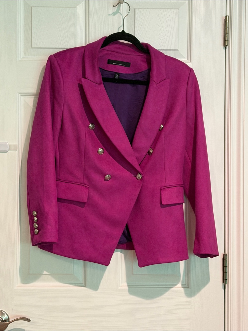 White House Black Market Magenta Double-Breasted Blazer